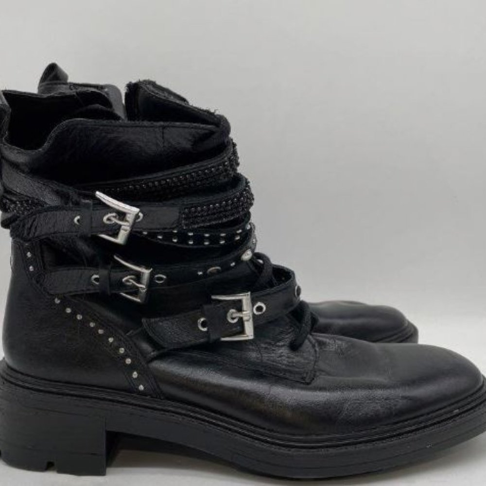 NWT Zara Black Moto Boots